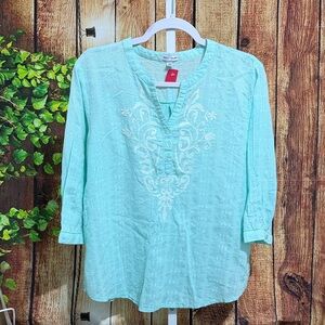 Rebecca Malone Embroidered Blouse Size XL